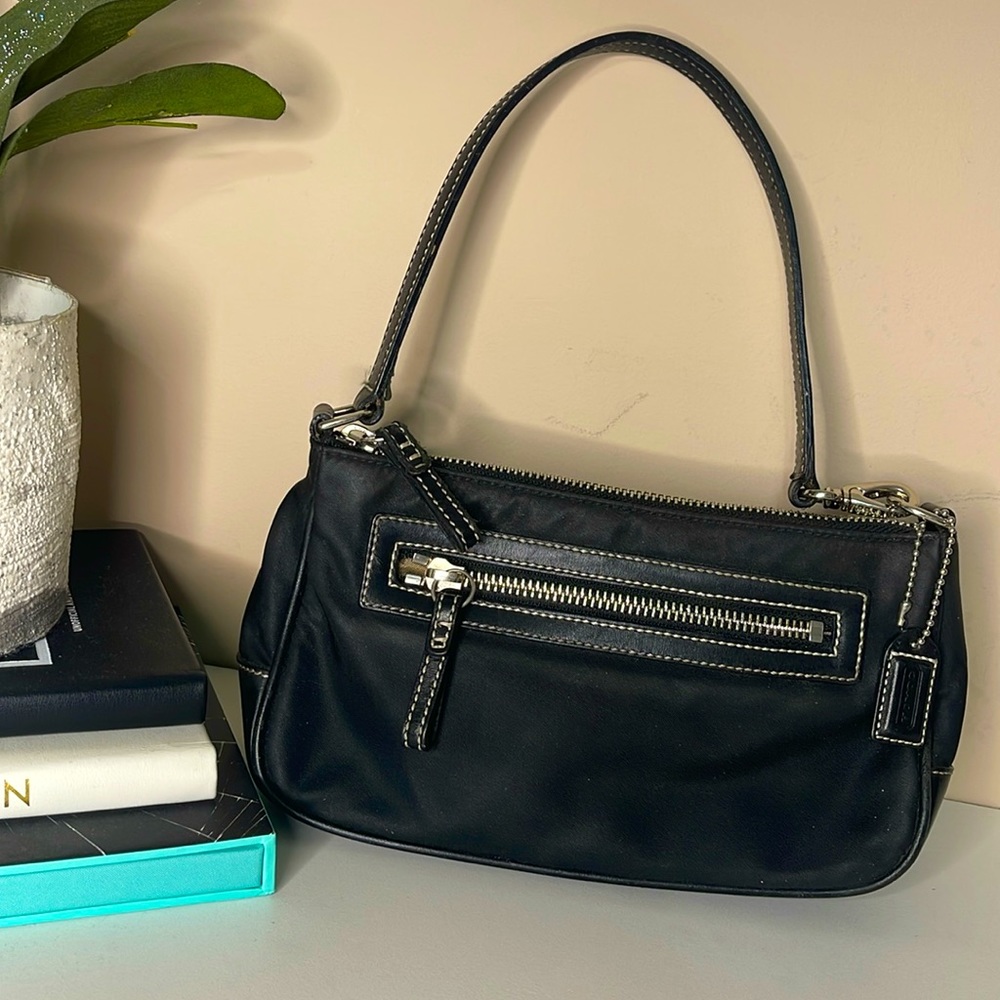 Coach Nylon Leather Mini shoulder bag